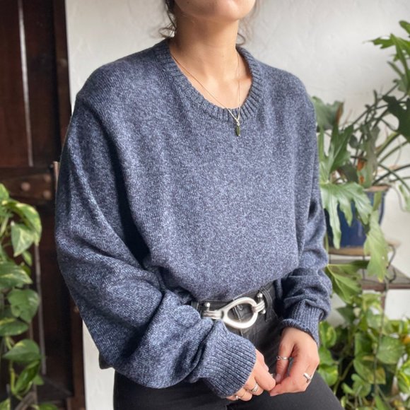 🏷 Sold | Soft Knit Blue Crewneck Sweater - Picture 2 of 7